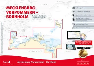 Delius Klasing Seekartensatz 2 Mecklenburg Vorpommern Bornholm Papier & Digital
