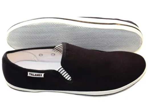 Talamex, canvas boat shoe, black - navy