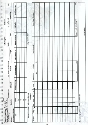 FLVG, Persönliches Logbuch für Bootsfahrer