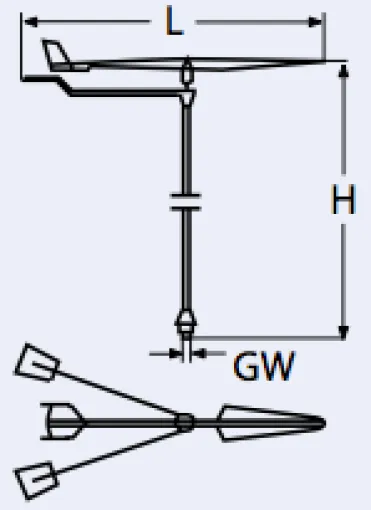 L´Ocean, indicateur de vent en acier inoxydable Windking, 40cm