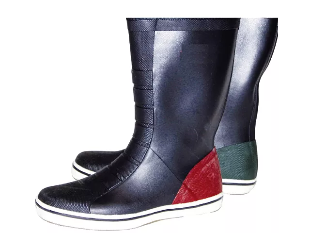 Bottes bateau Talamex sans lacets rouge-vert court