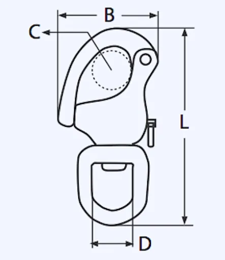 L´Ocean, Schnappschäkel mit Wirbelauge Edelstahl INOX A4-AISI 316