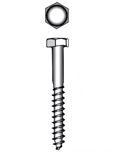 Inox A2 2 St. Sechskant- Holzschrauben 6 x 80mm