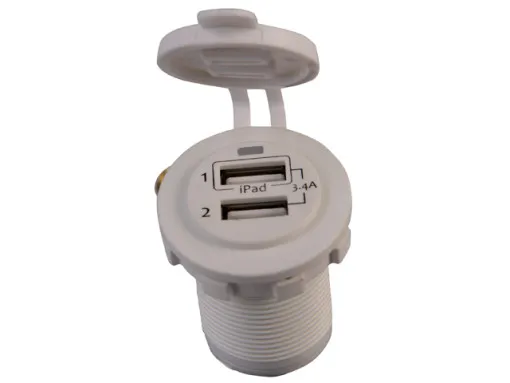 Talamex, adaptador doble USB incorporado, 12V 3,4A