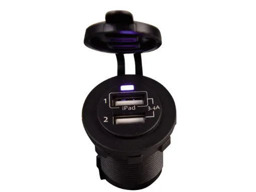 Talamex, USB Einbau- Doppeladapter, 12V 3,4A