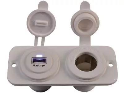 Talamex, Doppeladapter USB Buchse- Zigarettenanzünder 12V