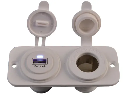 Talamex, adaptateur Double-cigare USB Buchse- 12v