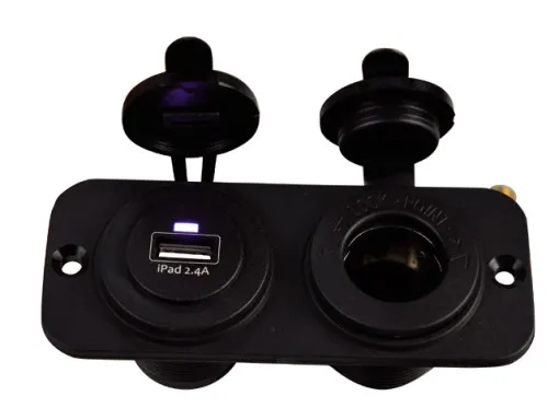 Talamex, adaptador doble toma USB - encendedor 12V