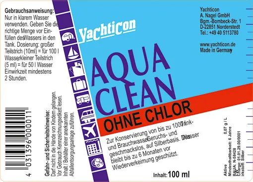 Yachticon, Aqua Clean AC 1000 ohne Chlor, 100ml