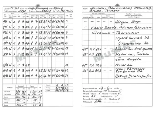 Delius Klasing, Logbuch für die Motoryacht