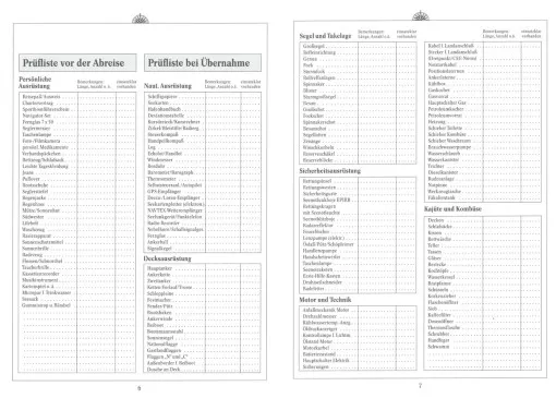 Delius Klasing logbook for the charter yacht