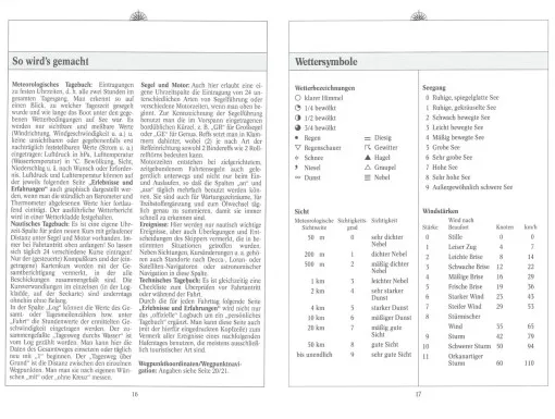 Delius Klasing logbook for the charter yacht