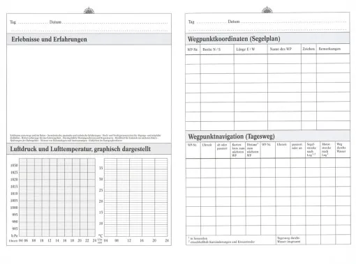 Delius Klasing logbook for the charter yacht
