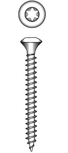 INOX A4 10 pcs. raised countersunk head chipboard screws 5mm x 25mm