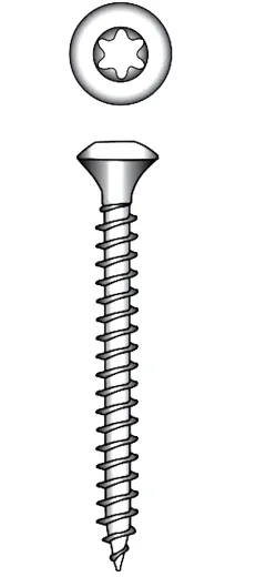 INOX A4 10 pcs. raised countersunk head chipboard screws 5mm x 25mm