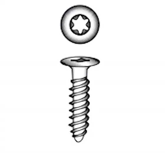 LOcean, rod cover screw Inox A4, 4.8mm x 19mm, 200 pieces