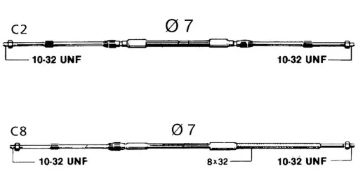 Ultraflex, C22 Câble de commande & câble Bowden universel