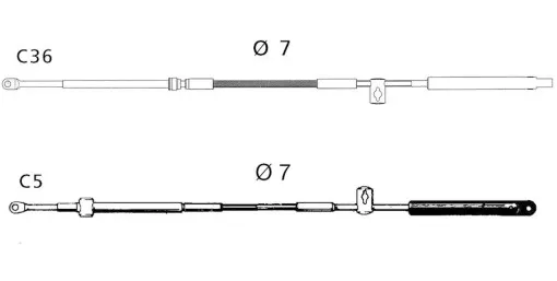 Ultraflex, cable de cambio C5 y cable Bowden Mercury, Mariner, Mercruiser