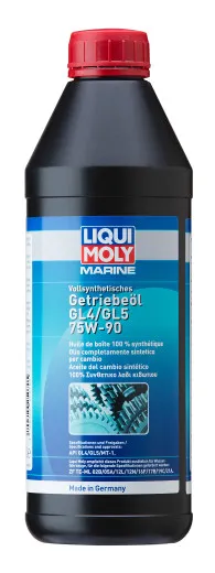 Liqui Moly, lhuile de pignon de bateau Marine GL4 GL5 75W-90 entièrement synthétique, 1 litre