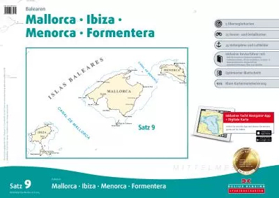 Delius Klasing, Seekartensatz 9 Balearen Mallorca Menorca Ibiza Formentera Print & Digital