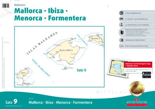 Delius Klasing, Set of 9 Balearic Islands Mallorca Menorca Ibiza Formentera Print & Digital