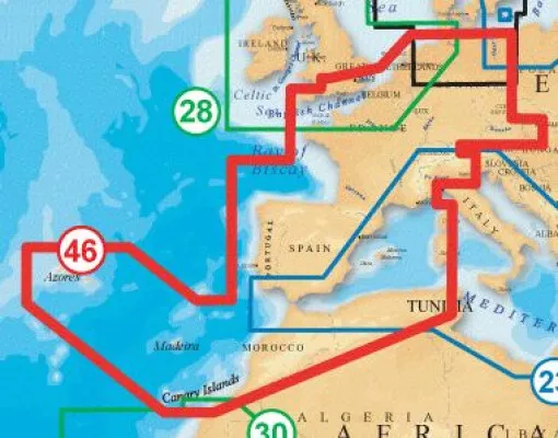Navionics + vector map + 46XG Central and Western Europe, inland waters