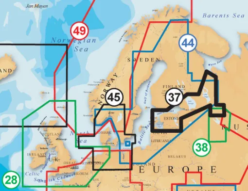Navionics, Vektorkarte + 352XG, Russland West