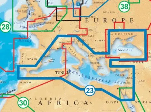 Navionics, Vektorkarte + 43XG, Mittelmeer & Schwarzes Meer