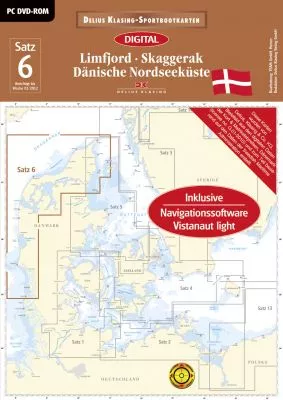 Delius Klasing, Digitale Seekarte Satz 6, Stand 2012, Limfjord, Dänische Nordsee, Skagerrak
