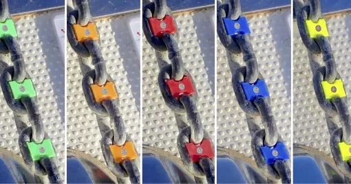 Anchoright, anchor chain marker set