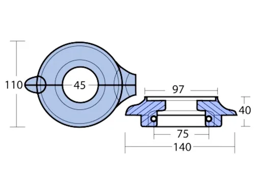 Volvo Penta, Ringanode Saildrive 130/150 zweiteilig, Magnesium
