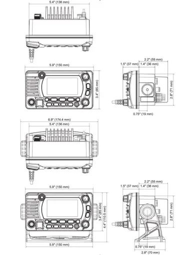Standard Horizon, VHF marine GX1850 GPS/E NMEA 2000