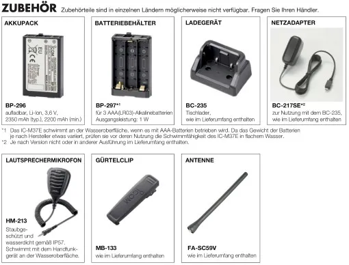Icom, IC-M37E Marine UKW Handsprechfunkgerät Binnen & See