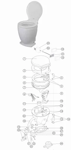 Jabsco, 58530-1000 Lite Flush Electric, Toiletten- Sitz & Deckel