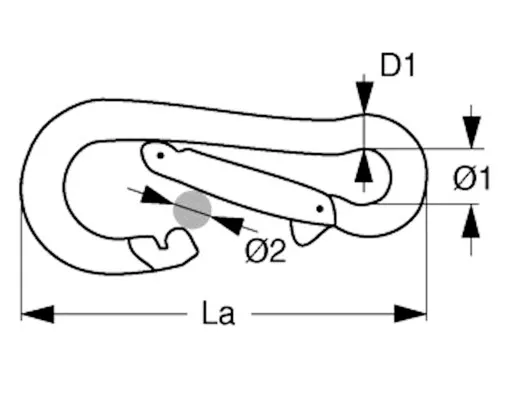 Kong, Bojen Karabinerhaken Mooring Hook 16cm