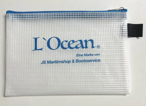 L'Ocean, zip pocket A6 Blue- Transparent