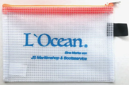 Tasca Ocean con cerniera A6 trasparente