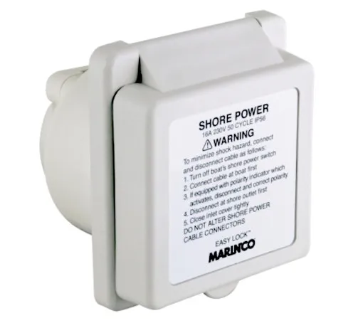 Marinco, shore connection coupling 32A for hull installation Nema L5