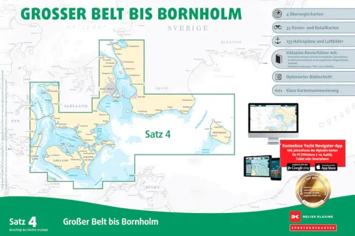 Delius Klasing Seekartensatz 4 Grosser Belt - Bornholm Papier & Digital
