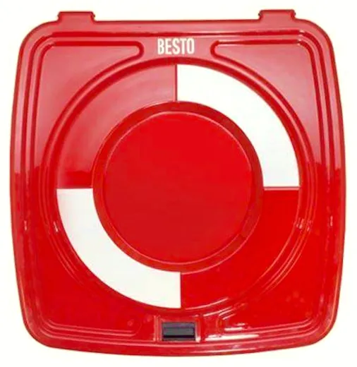 Besto, lifebuoy container with flap, red