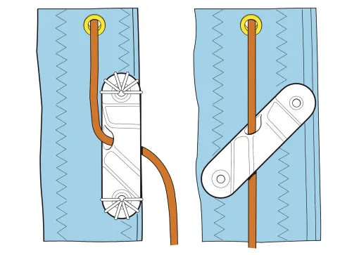 Clamcleat, Segelklemme Backbord, 3mm-6mm