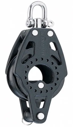 Harken, bloque simple carbo, grillete giratorio y grillete de perro