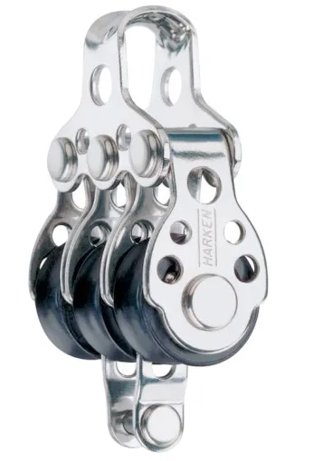 Harken micro puleggia tripla con piede a coda di canna 16 mm
