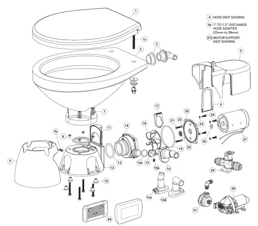 Jabsco, 38595-1000 Kit de service Quiet Flush E2 Joints d'étanchéité