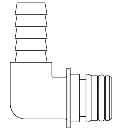 Jabsco, 20381-024 Schlauchtüllen 90° ⅜"- ½", Doppelpack