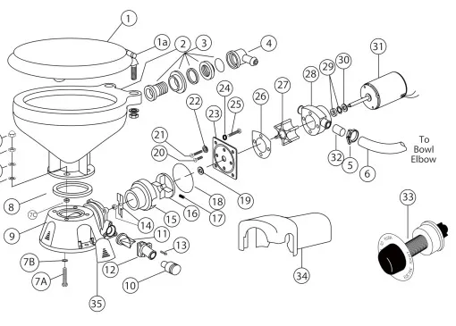 Jabsco, impulsor centrífugo 37006-0000 para WC eléctrico