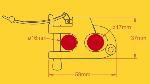 Kong, gancho antipánico para esquí acuático acero inoxidable A4 59mm