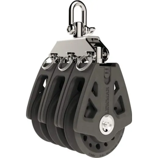 Lewmar, Synchro Block Triple with Shackle, Black