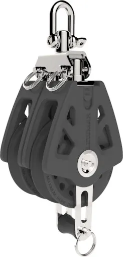 Lewmar Synchro Block doppio HF con museruola per cani nero