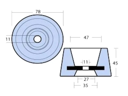 Lindemann, Wellenanode Vetus konisch, Magnesium